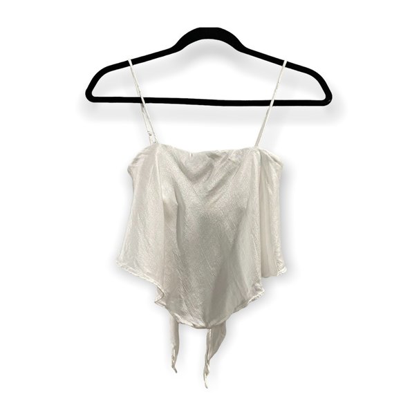 Zara Tops - Zara Bandana Straight Neck Crop Top White Size XS
